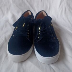 Loft Black Velour Sneakers 8.5